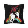 Stuff Of Legends Throw Cushion Pillow Cover Pillowcase Devil Demon Darkness Legends Unicorn Rainbow Light Magic Ride Horns