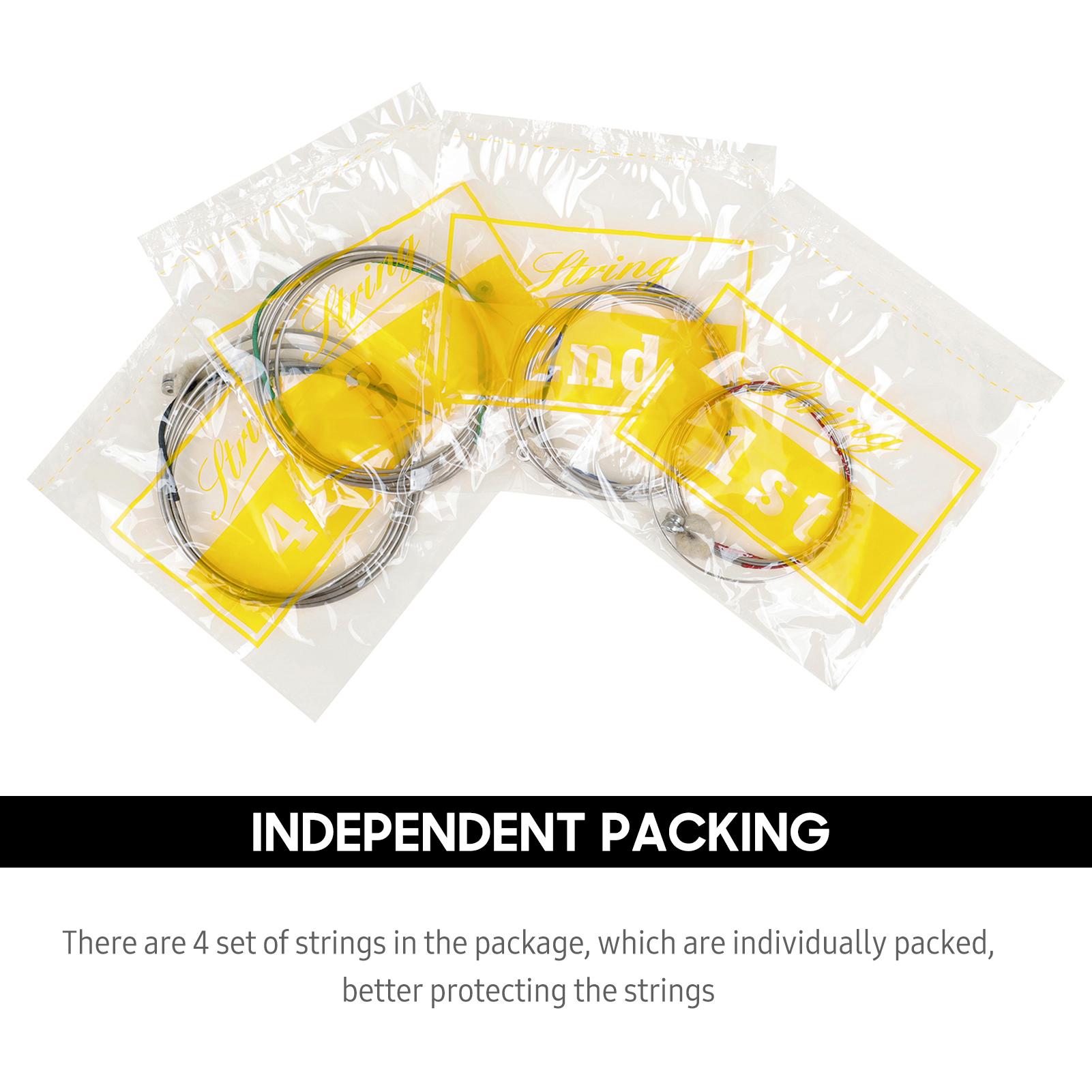 

BD102 4-string Double Bass String Set Steel-Nickel Winding String Rust-resistant String for Double Bass (4 Pcs)