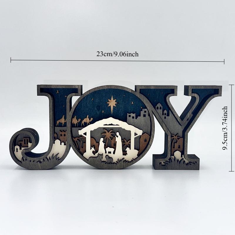 

Wooden Crafts Christmas Creative Design JOY Letter Ornament Home Office Decoration