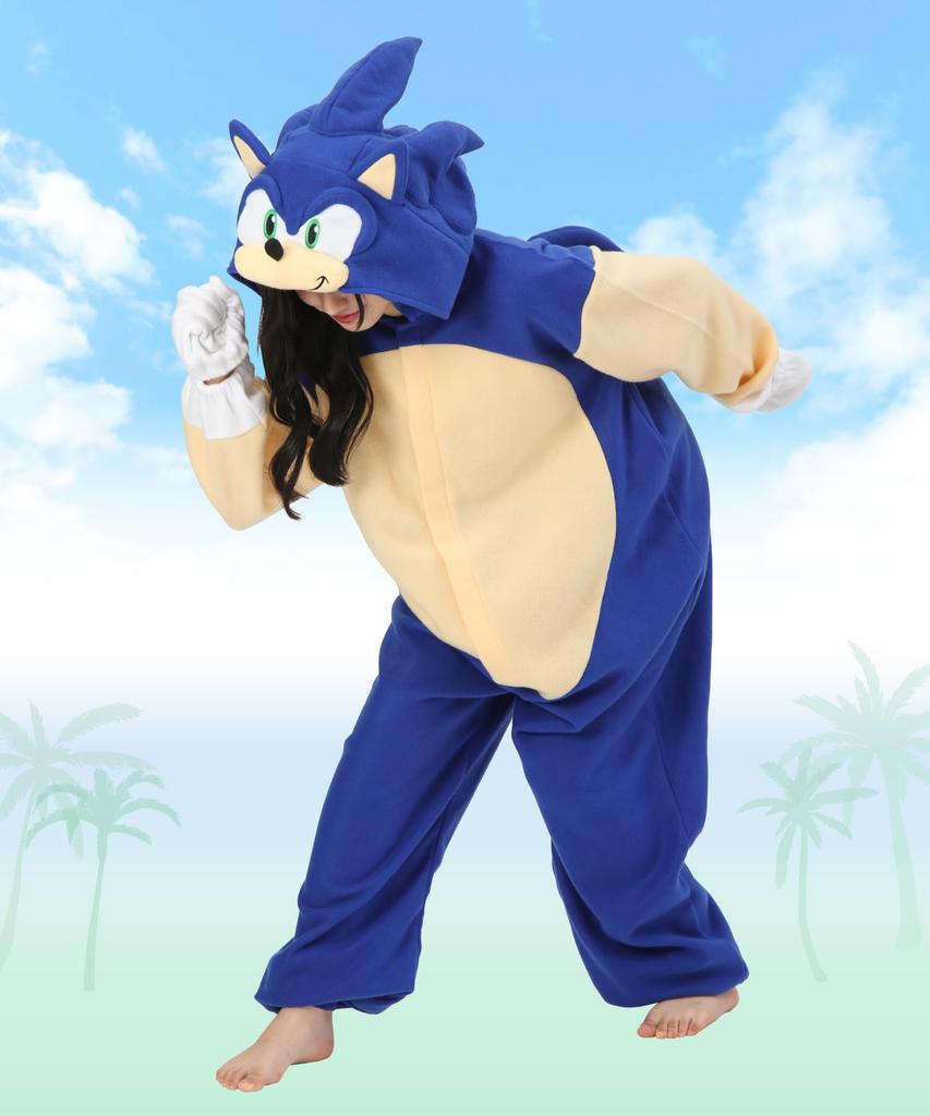 [SAZAC] Sonic the Hedgehog Character Kigurumi, Adult Fleece, One Size Fits All (szc352)