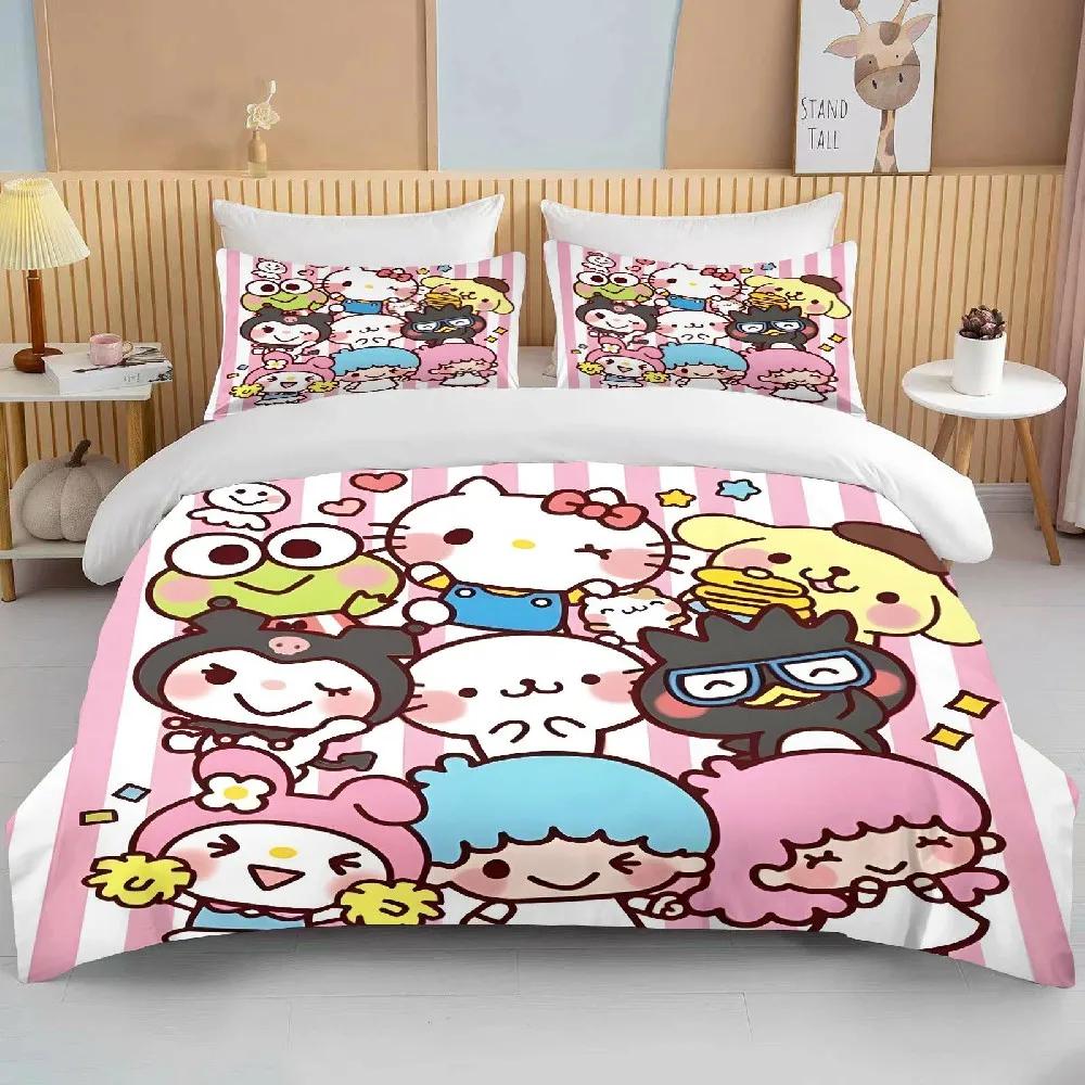 Little Twin Stars Sanrio Bedding Sets Cute Comforter Cover Bed Cover Duvet Cover Pillow Case 2-3 Pieces Sets Kids Adult Size