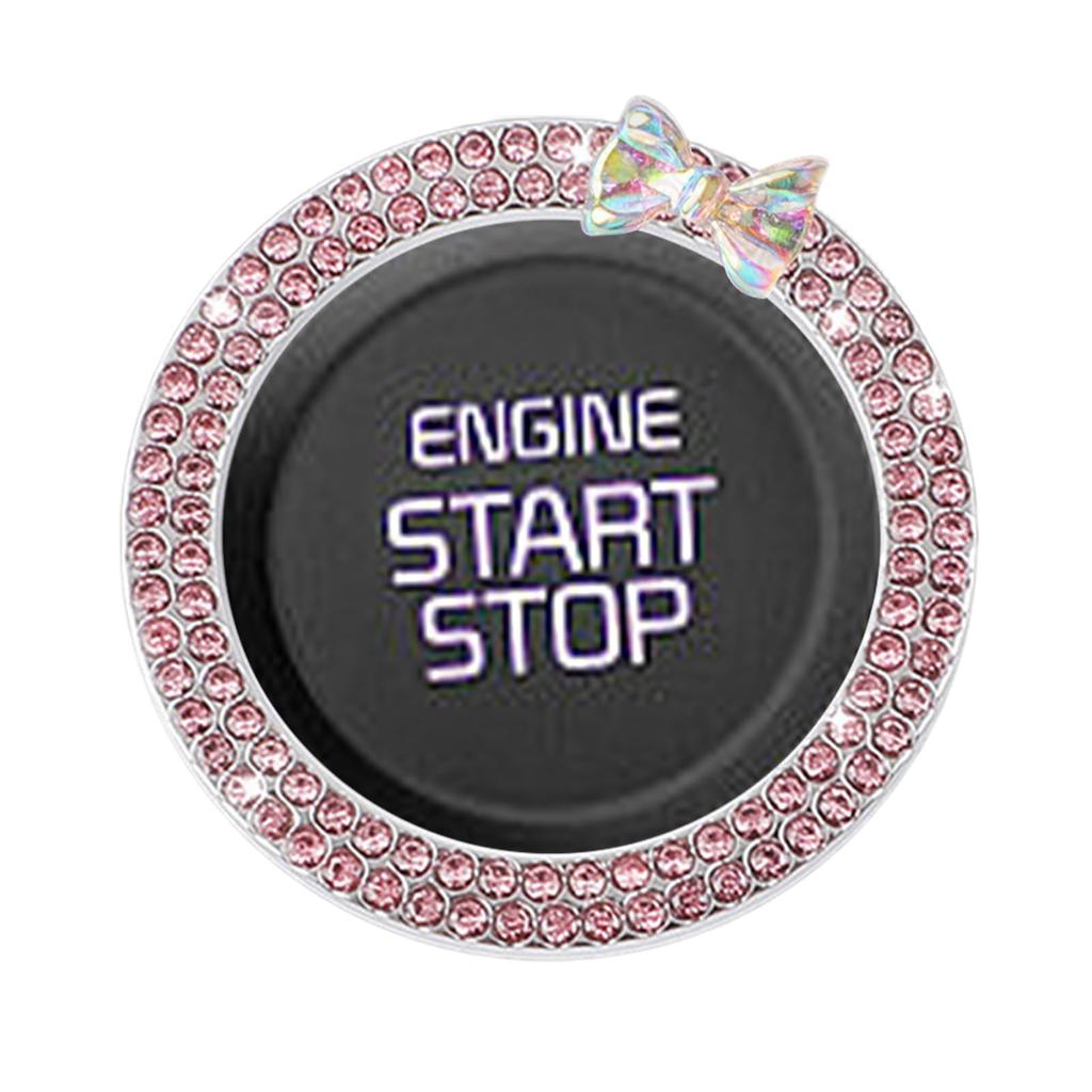 Rhinestone Car Engine Start Stop Decoration Ring, Car Push Start Button Ring, Push Start