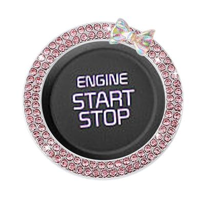 Rhinestone Car Engine Start Stop Decoration Ring, Car Push Start Button Ring, Push Start
