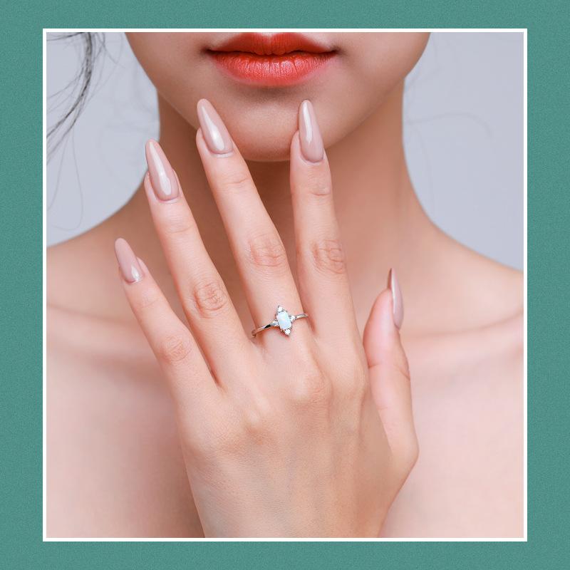 Tancise Classic 925 Sterling Silver  Zircon Ring Ladies Jewelry Wedding Promise Party Gift