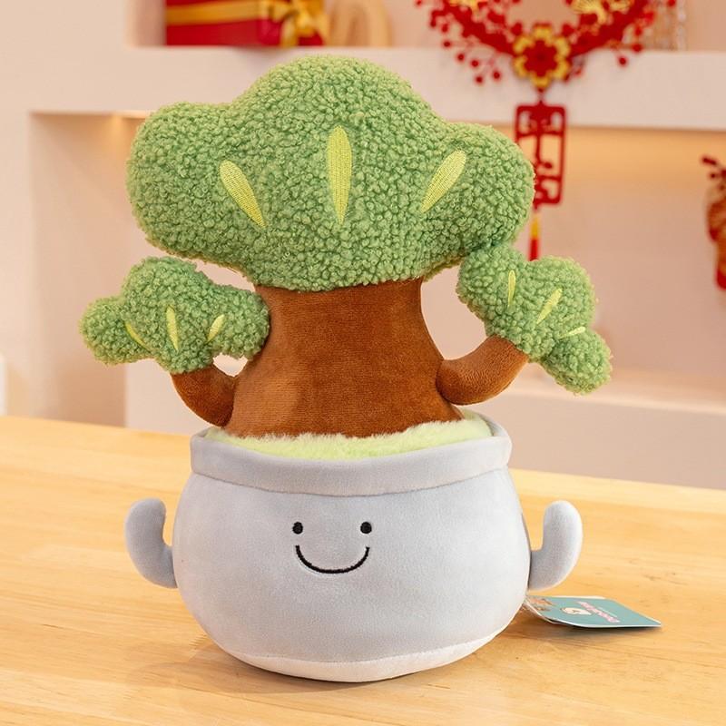 Plush Charming Office Green Plant Doll Unique Buddha Design Ideal Gifting For