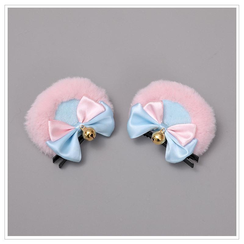 [1 Pair] Bow Hair Accessories Winter Hair Clip for Girls Teen Girl Accessories Lolita Cosplay Y2k Accessories Fur Cute Gift Item