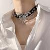 Adjustable PU Leather Collar Necklace Fashion Butterfly Neck Chain Punk Necklace Choker Rock Jewelry for Women Girls