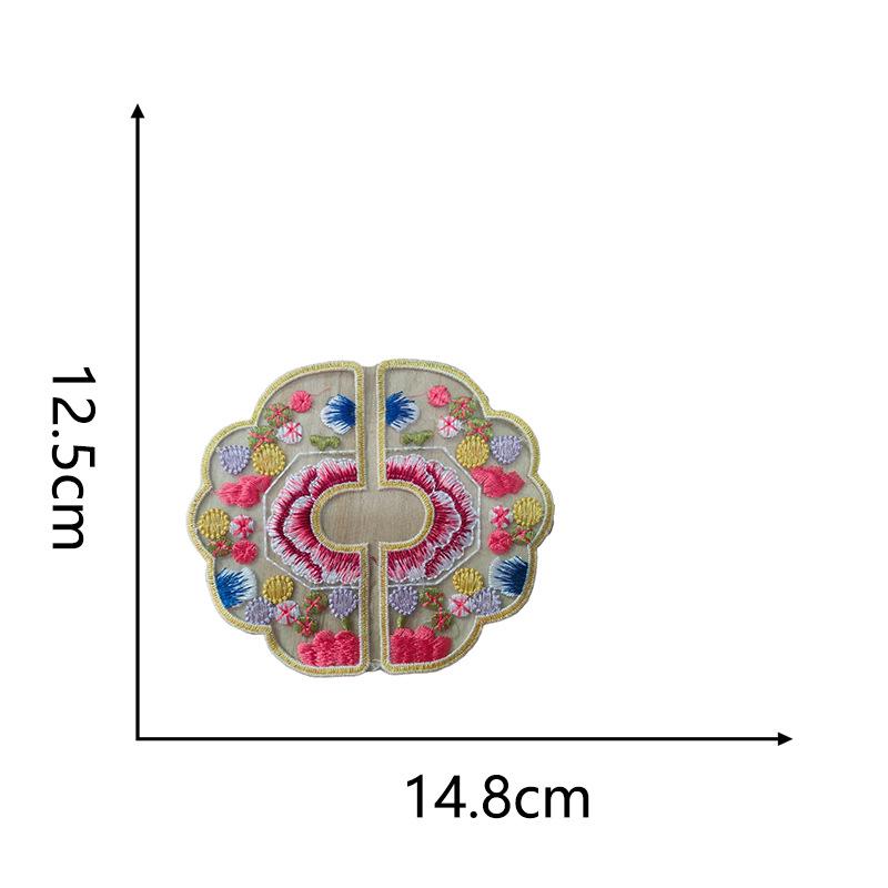 Сетчатая нашивка с цветочной вышивкой в китайском стиле для одежды Ханьфу