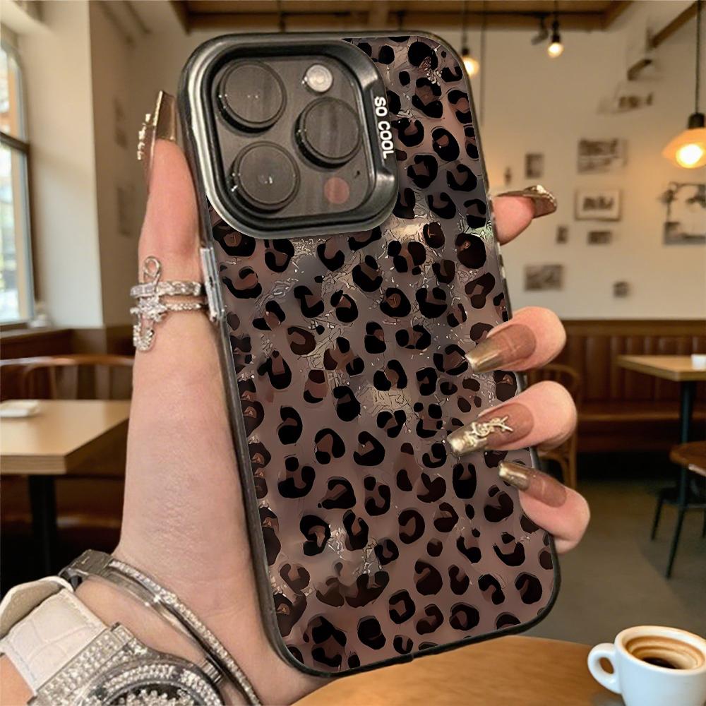 Leopard Print Shockproof Phone Case for Iphone 16 15 14 13 12 11 Pro Max/Mini Anti-Scratch Premium Hard Cover