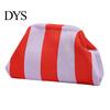 Women Clutch Purse Woven Striped Purse, Large Capacity Kiss Lock Cosmetic Bag Pouch, Summer Beach Vacation Evening Dumpling