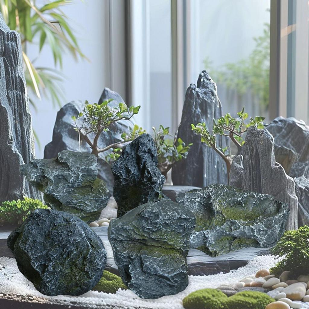 Decorative Stone for Photography Prop Irregular PU Foam Figurine Artificial Landscape Rock for Park Patio Backyard Pond Rockery