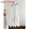 Summer Knit Dress With Ruffled Hem And High Waist For Women