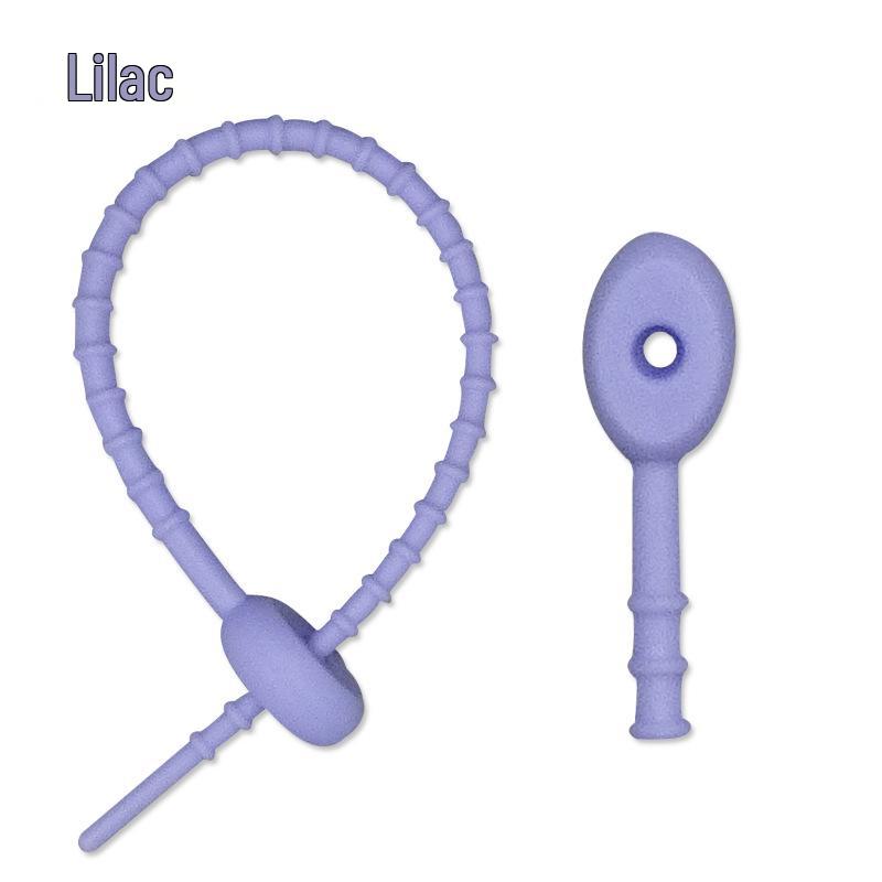 Multicolor TPR Silicone Zip Ties: Elastic Self-Locking, Reusable Cable Organizers & Keychain Pendants.