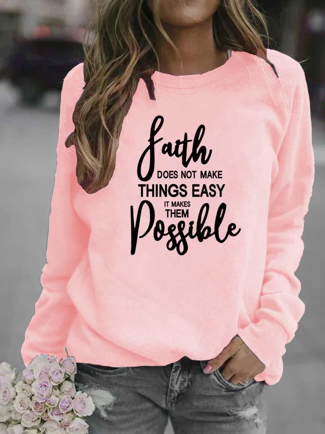 Women's Letter Print Round Neck Hoodie