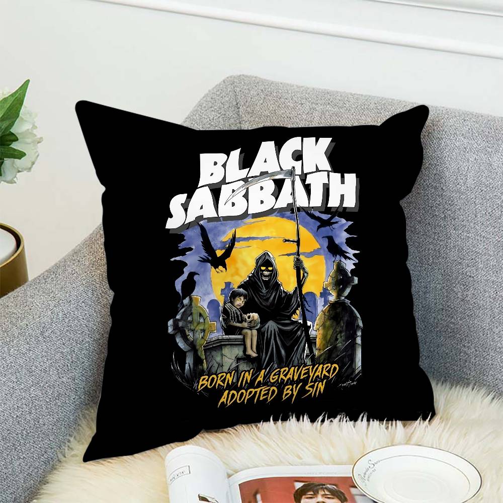

ЧЕРНЫЙ S-SABBATH Наволочка Двусторонняя печать Наволочка 45x45 Декоративные подушки Диван Домашний декор Мягкая наволочка 12x12Inch