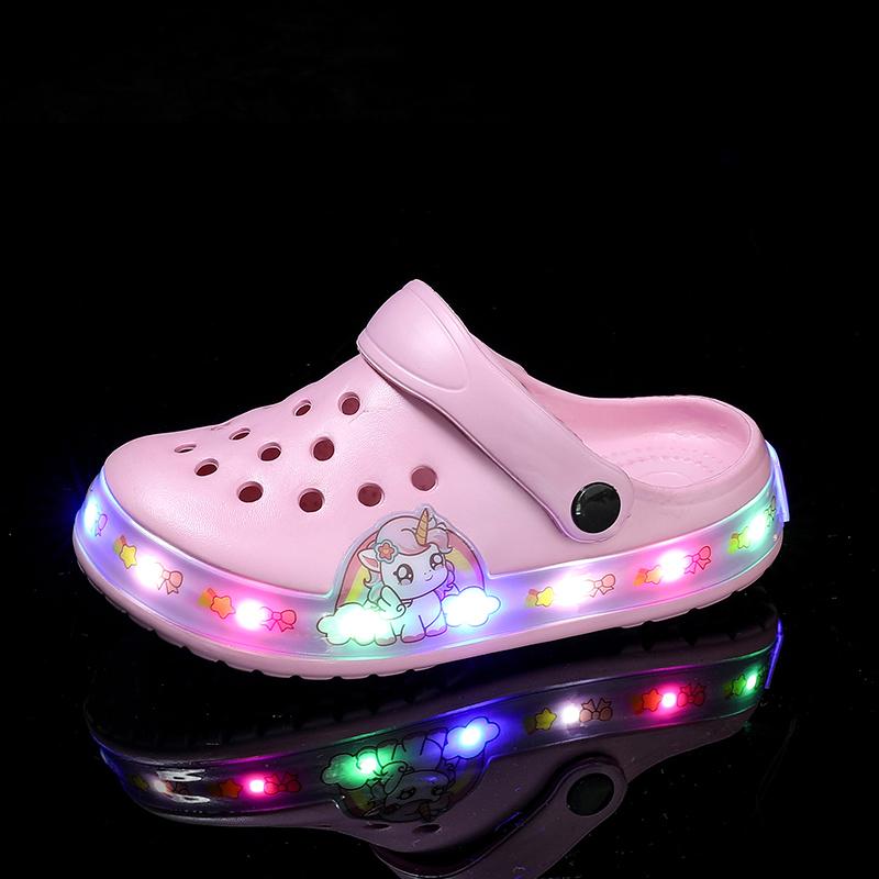Sandali Leggeri per Bambina Stampa Cartoni Animati Rosa Scarpe Estive da Spiaggia per Bambini Design Classico Antiscivolo da Esterno Zoccoli Casual per Bambini