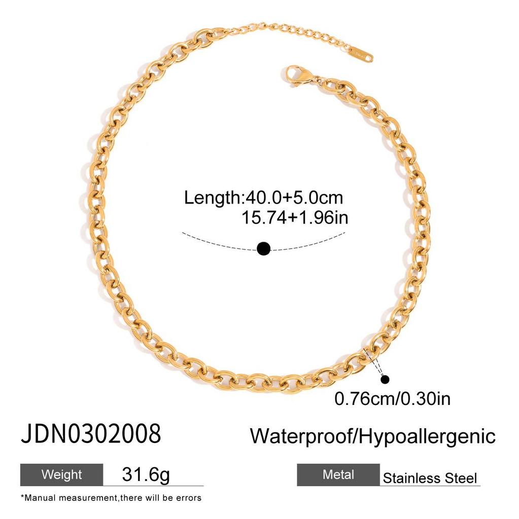 European and American titanium steel stainless steel pearl necklace collarbone chain does not fade jewelry