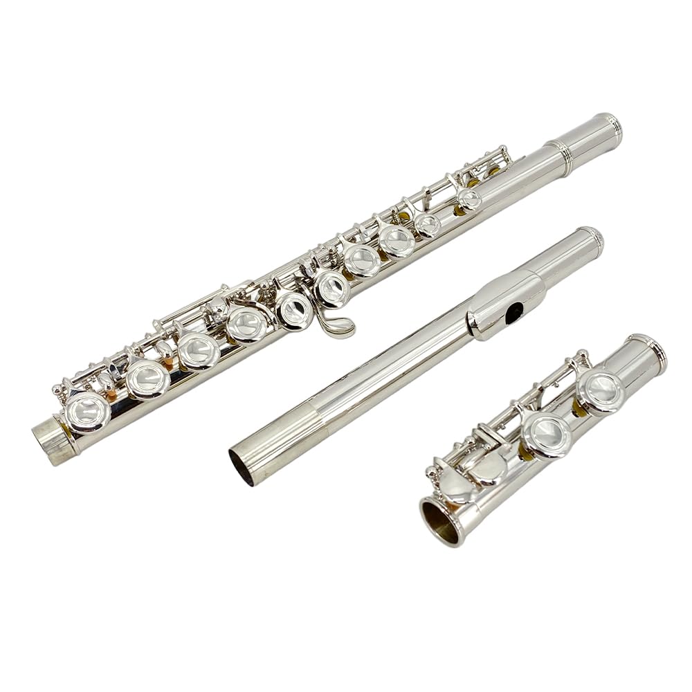 WUQIMUSC C Flute Instrument Durable Easy to Includes Carrying Cleaning and Ideal for Learning 16-Key Closed-Hole - Beginner/Student Flute, Design,
