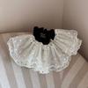 1pc delicate and pure desire gauze-like girl's skirt with polka dot lace hem, elegant temperament hairband for the of the head.