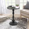 Nightstand & Accent Table, Small Round Side Table for Living Room - Elegant Black, Carbon Steel End Table with 11 lbs Capacity