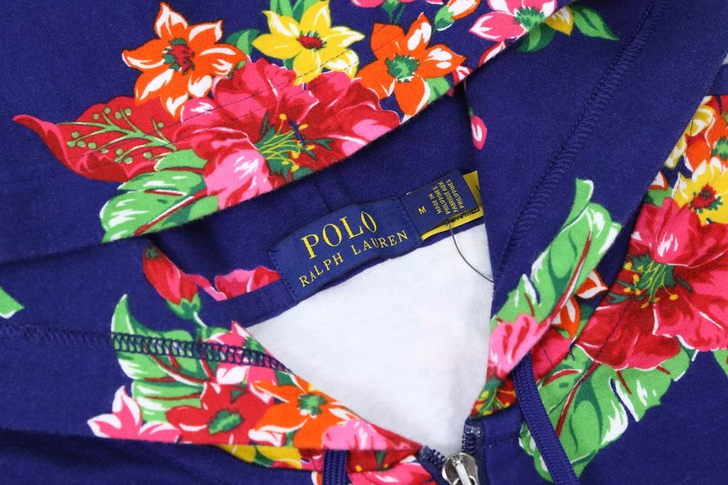 Polo Ralph Lauren Flower Print Sweatshirt Men's Zip-Up Hoodie, 0102978-S-BLUEMULTI [Used]