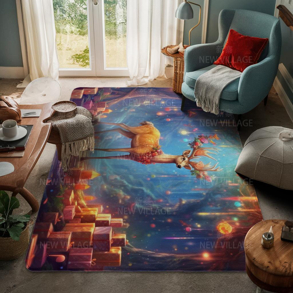 House Entrance Carpet Home Door Mat Living Room Bath Foot Bathroom Non-slip Water Absorption Rugs Bath Merry Christmas Winter