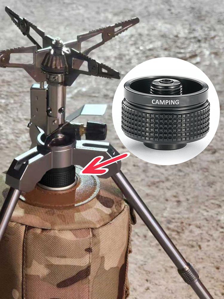 Aluminum Alloy Camping Gas Tank Connector Camping Stove Adapter Gas Tank Stove Extend Adapter for Outdoor Backpack Hiking
