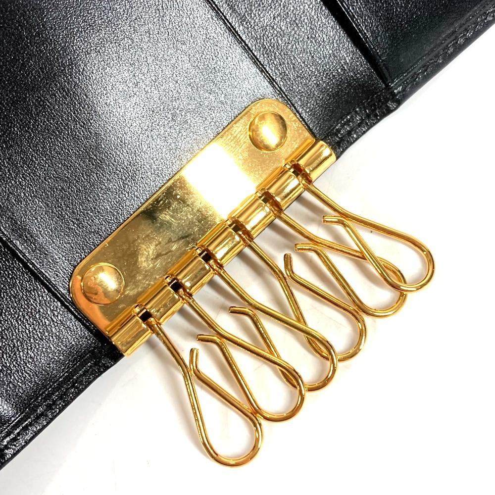 Cartier Pasha Logo 6-Ring 6P Key Key Case Leather Black