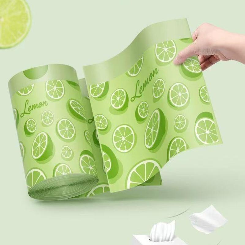 Disposable Lemon Scent Trash Bags Thickened Drawstring 10-100 Sheets Easy Tie Garbage Bags for Household Kitchen Office