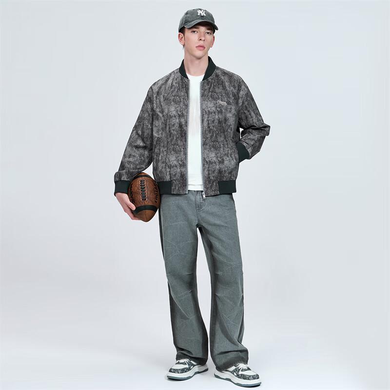 Mark Fairwhale Herren Batik Distressed Baseballkragenjacke
