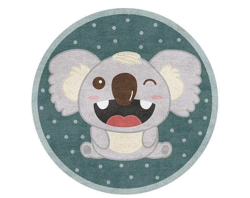 Cartoon Carpets for Living Room Cute Bedroom Decor Round Rugs Non-slip Chair Floor Mat Children's Room Bedside Carpet Study Rug