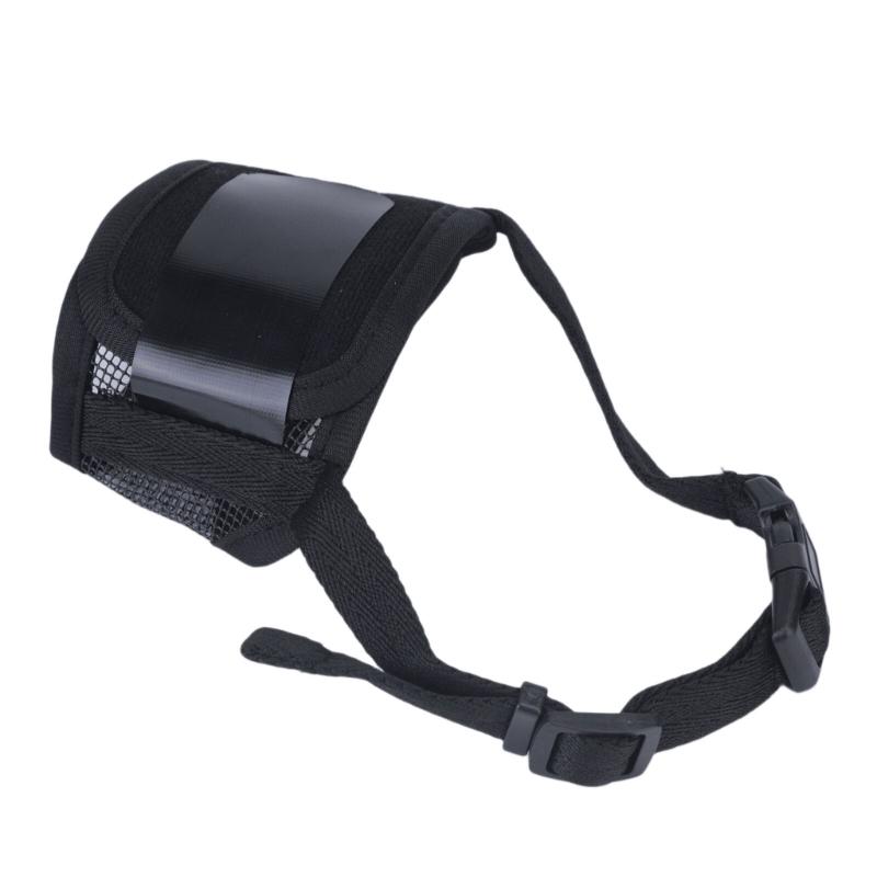 Soft Fabric Dog Mouth Cover with Side Strap and Front Air Panel for Training Routine and Public Daily Use Support