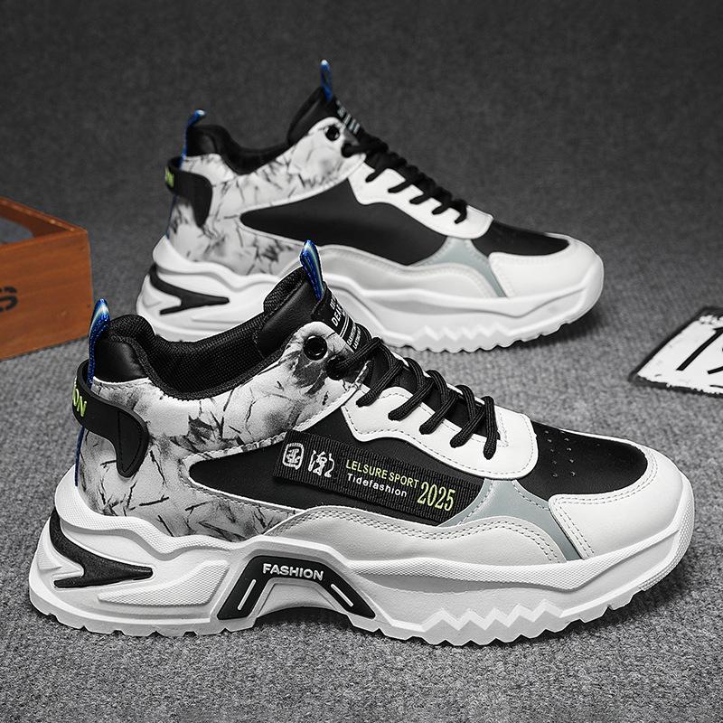 

Весна и осень 2025 года новая корейская версия универсальной повседневной спортивной мужской обуви тренд толстая подошва увеличивающая рост спортивная модная обувь мужская мода 39 (male)