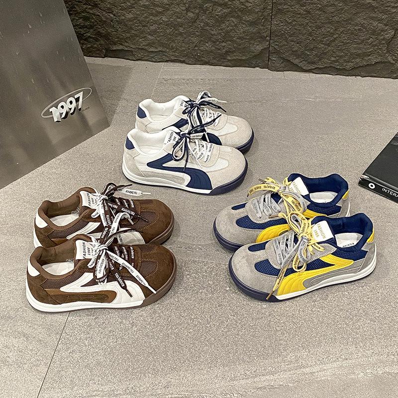 Double belt color matching German training shoes women's 2025 autumn new mesh breathable casual sports shoes trendy board shoes Forrest Gump shoes