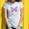 Women's Round Neck Butterfly Print T-shirt, a New Model of Casual Fashion, Spring and Summer Charming Women's T-shirt
