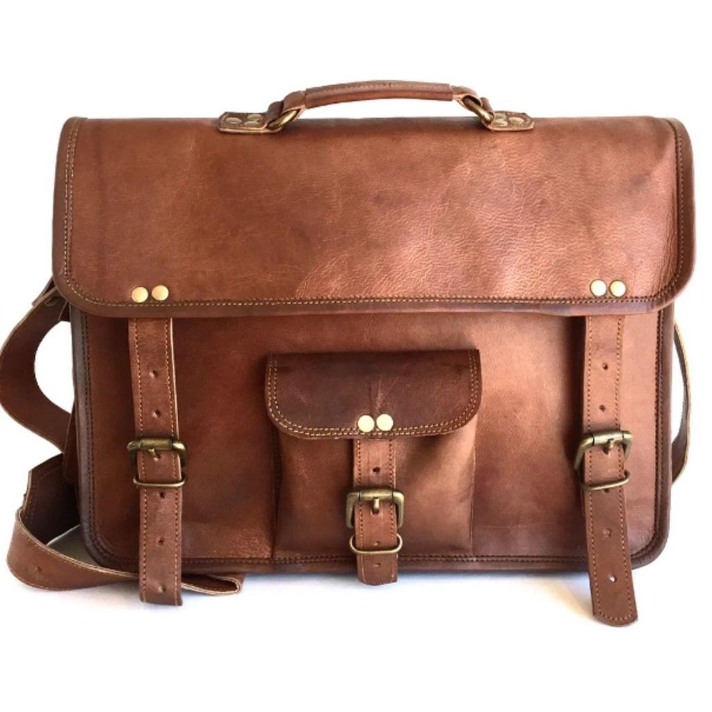 New Special Gift Vintage Leather Messenger Bag Laptop Bag Briefcase Satchel