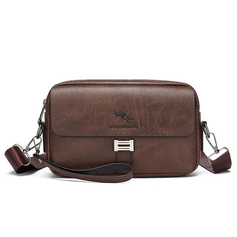 

Кожаные сумки через плечо, повседневная мини-сумка для мужчин, маленькая мужская сумка на плечо, дизайнерская винтажная кожаная сумка-мессенджер, мужской кошелек коричневый