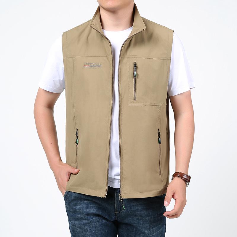 Men's Double-Sided Plush Thickened Vest, Stand-Up Collar for Outdoor, Custom Logo.