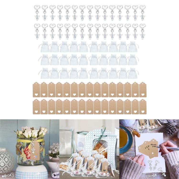 30pcs/set Angel Design Keychain Bag Tags for Guests Favor Baby Shower Wedding