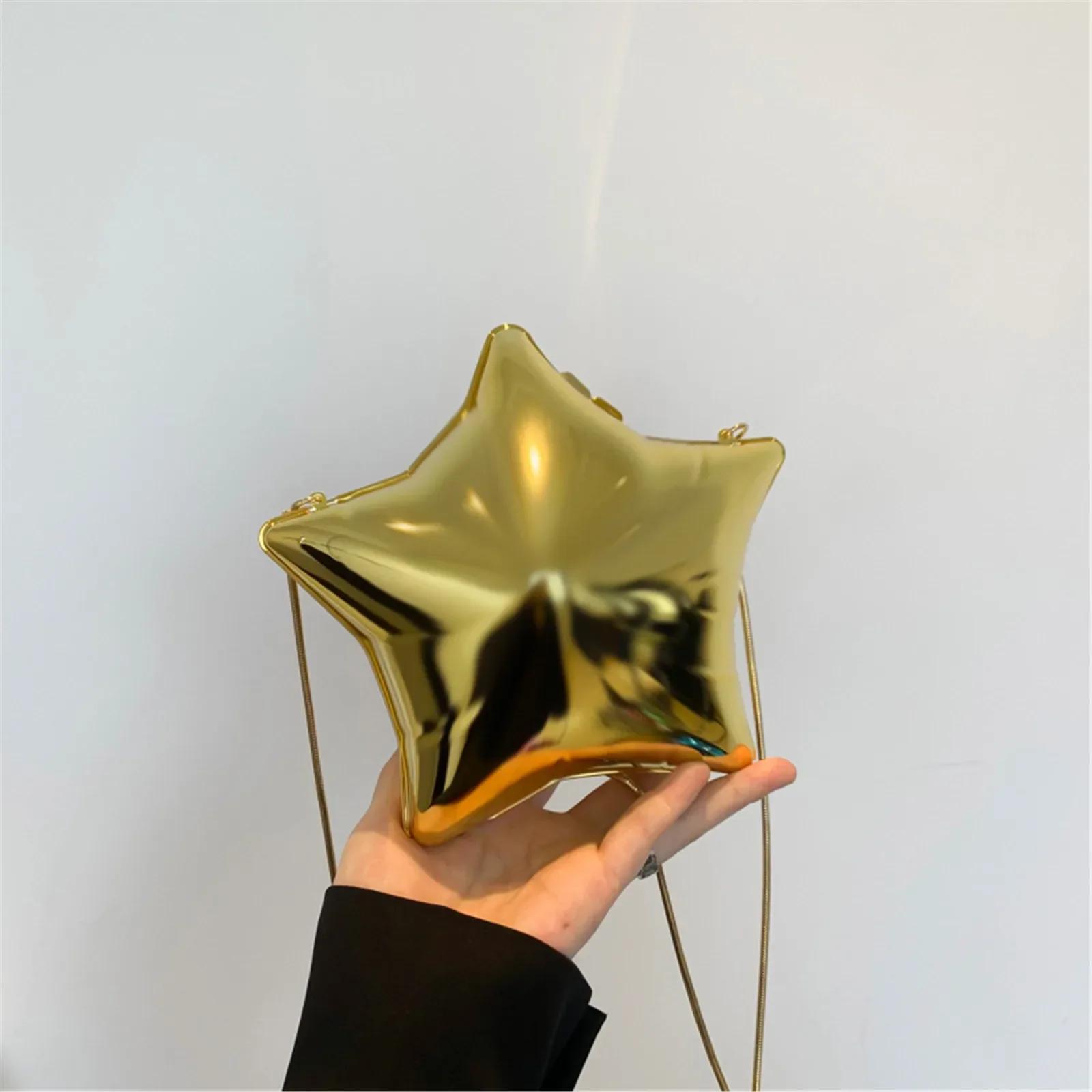 

Модные креативные акриловые сумки в форме звезды через плечо для женщин, роскошные серебряные вечерние клатчи для вечеринок золотой