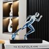 Exquisite blaue Kristall-Skulptur eines laufenden Mannes für Heim- und Bürodekoration Einzigartige Kristall-Läufer-Figur Weiße Skulptur