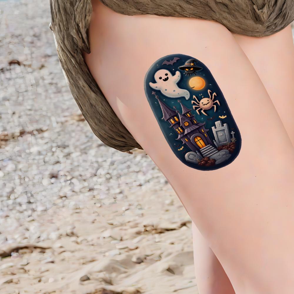 12pcs Temporary Tattoo Halloween Decor Temporary Tattoo Stickers Spooky Stickers Waterproof Long-lasting Body Stickers For