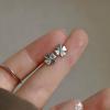 Silver Four-petal Earrings, Korean Simple Style, Ear Hole Healing Earrings for Women, Versatile Lucky Leaf Earrings, Small Ear Accessories