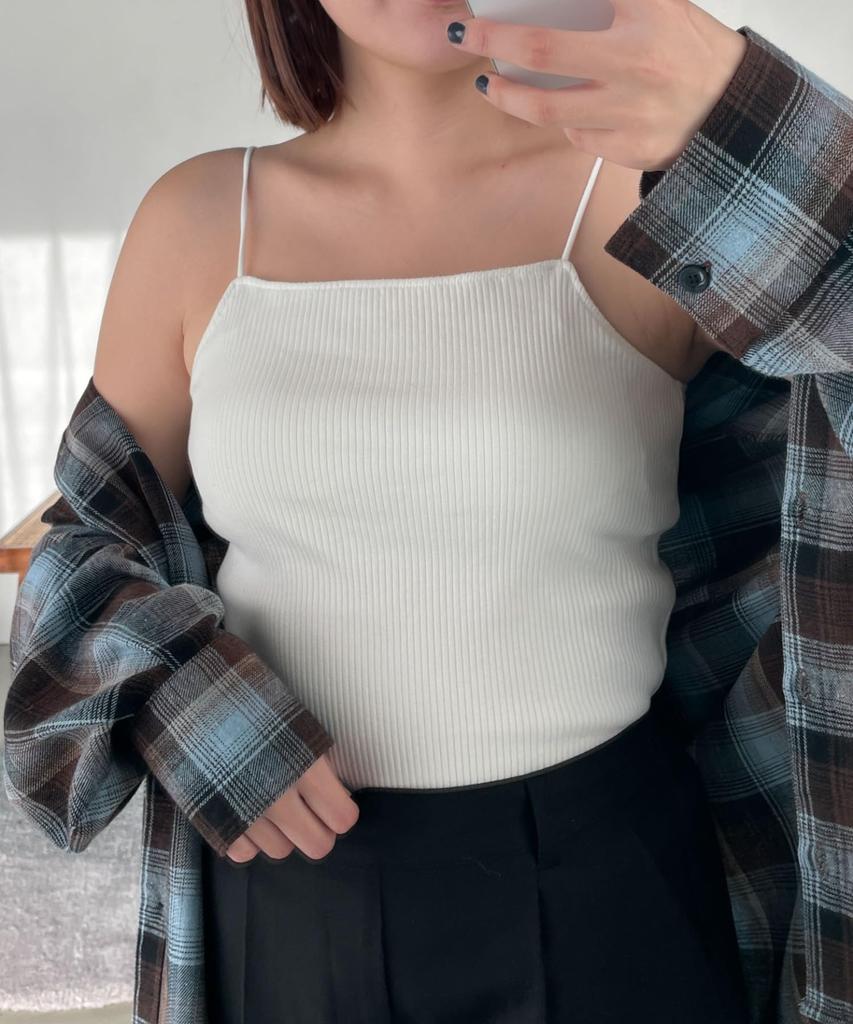 WEGO Nachyu Solid Korean Adult Size M Women's Camisole, Cup-in Cami, Color, Simple, Casual, Style, Clothing, Gift, Spring/Summer, Autumn/Winter,