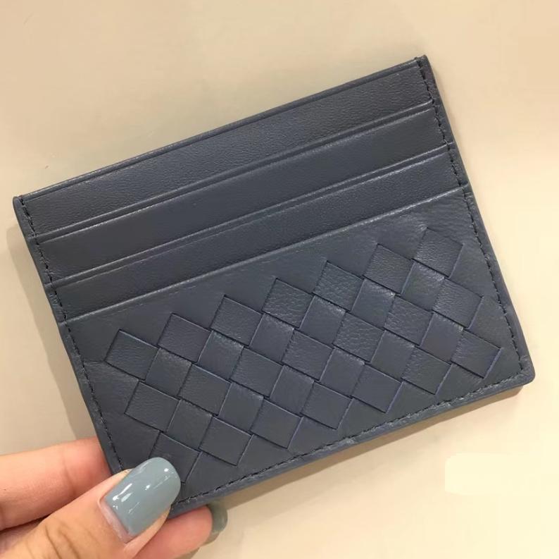 Aus Schaffell gewebter, ultradünner Kartenhalter aus echtem Leder mit mehreren Steckplätzen für den tragbaren Ausweishalter für Herren im Business-Stil, Mini-Kartentasche