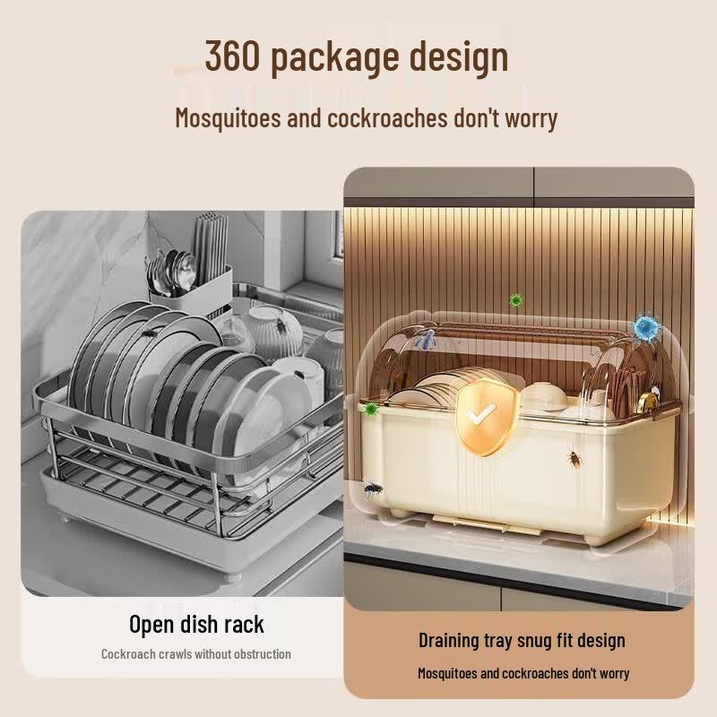 MUYA Kitchen Dish Drying Rack with Cover