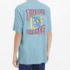 Puma Downtown Graphic Back Letter Print Short Sleeve T-Shirt Men Tops Sky-Blue 597337-18