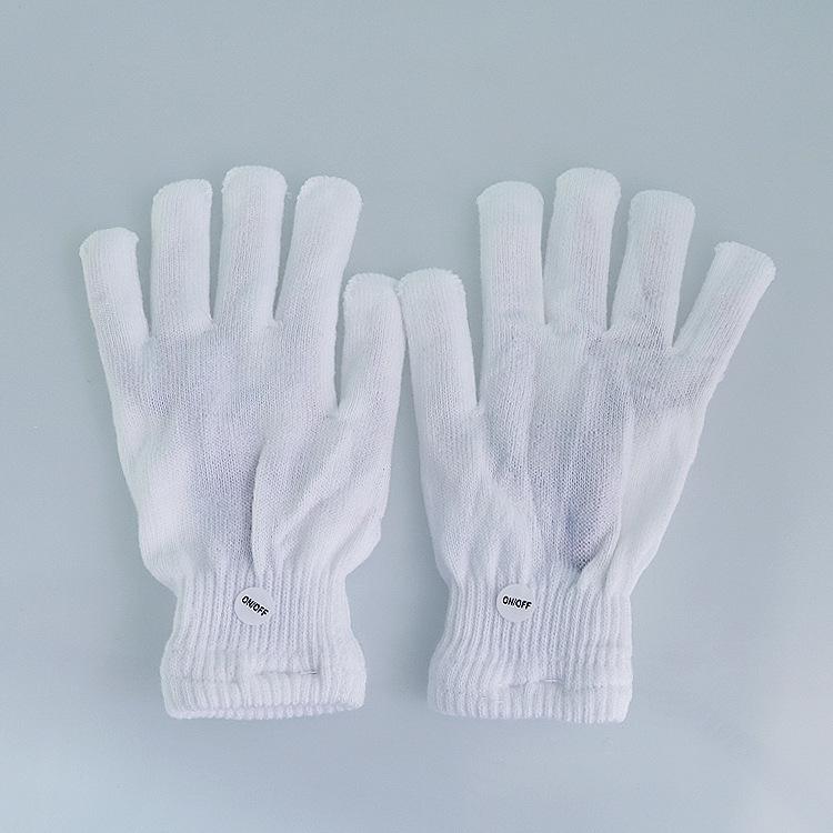 LED Multicolor Light-Up Fingerless Gloves for Halloween & Christmas - Flashing White Knit for Adults & Kids