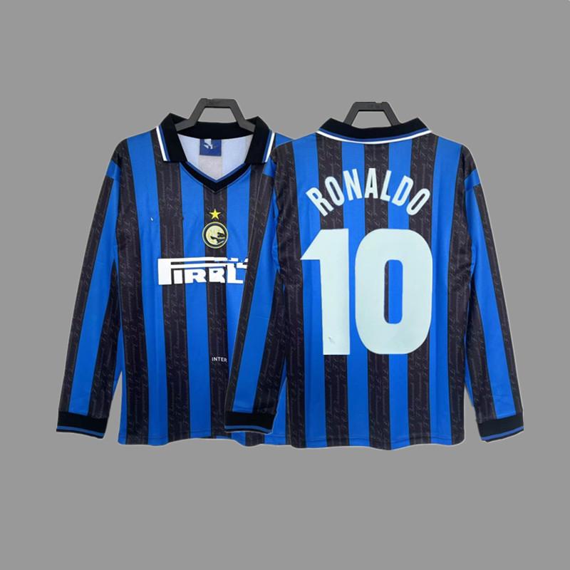 Inter Retro Jersey Football Jersey Classic Baggio Ronaldo Zanetti Figo Adriano Jersey