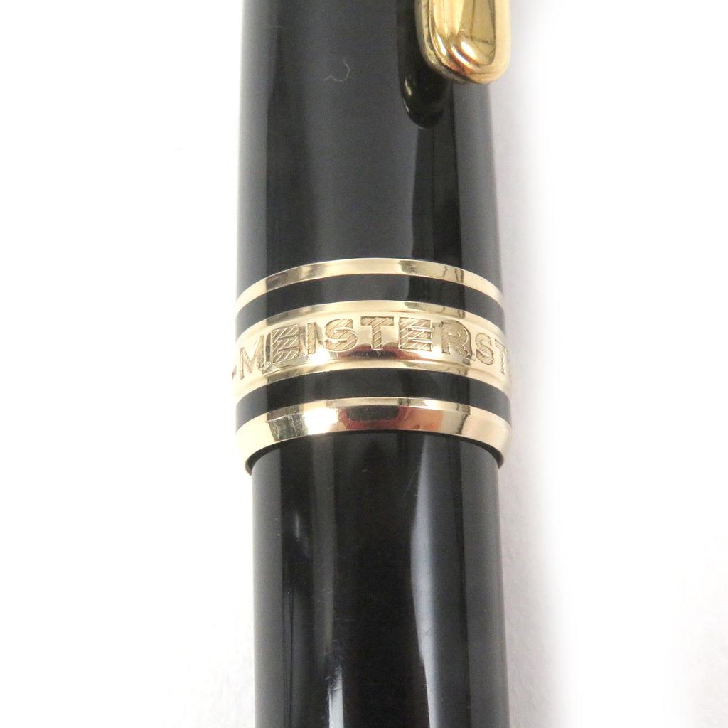 Great MONTBLANC Ballpoint Pen Meisterstck Classic Twist Type Black Gold Mens Used